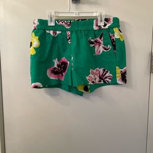 J crew green floral shorts - size 4